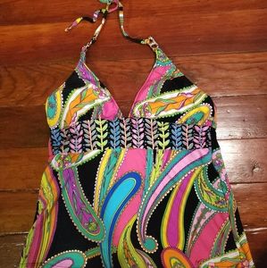 Trina Turk Halter Tankini Swimsuit Top